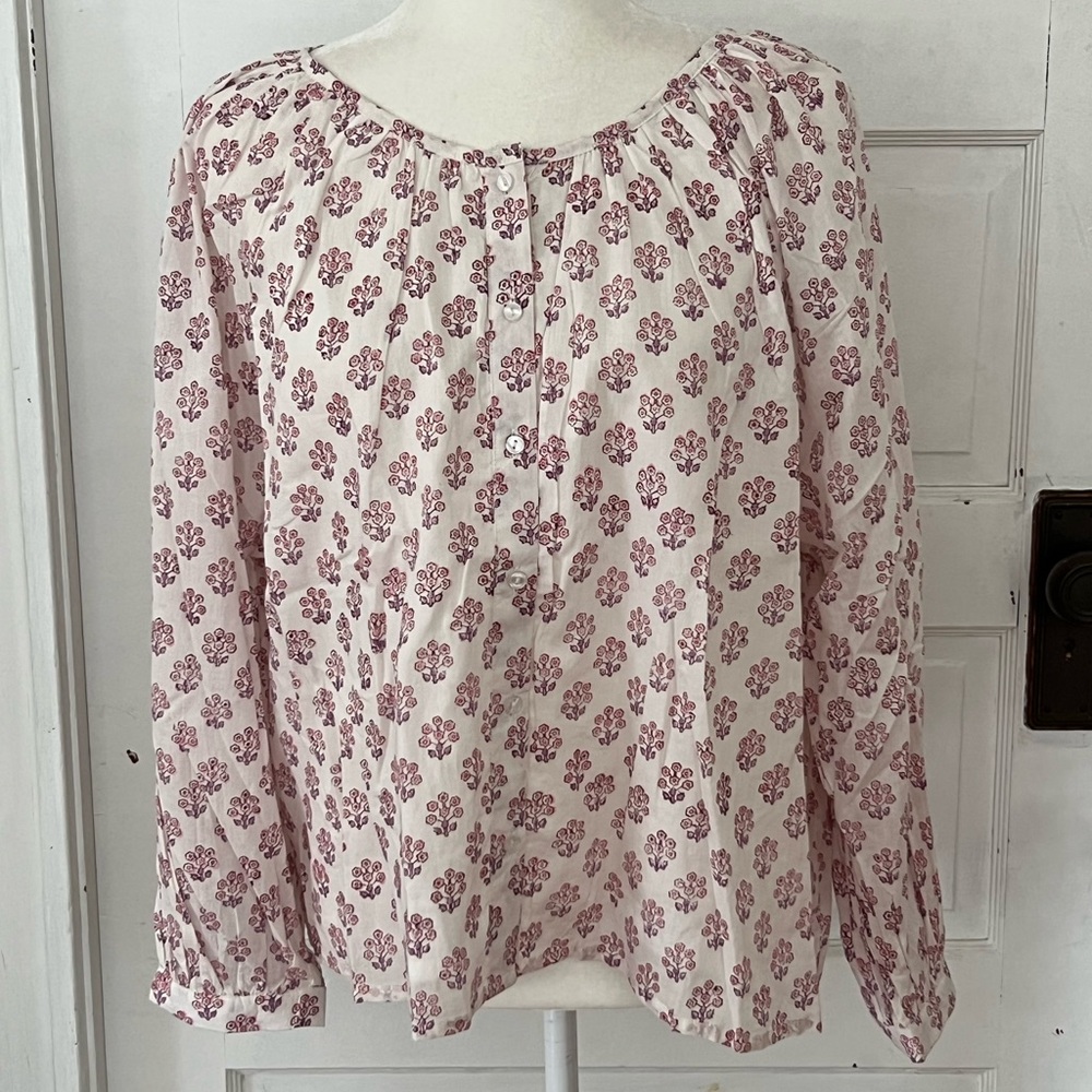 Emerson Fry Pink Floral Peasant Blouse - Picture 2 of 6
